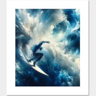 Surfing Ocean Wave surfboarding Posters and Art